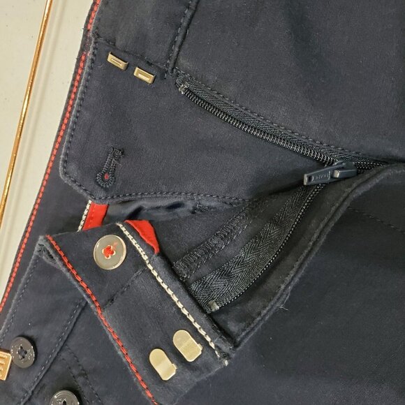 Tommy Hilfiger Cropped Pants Women Size 16 Navy Blue Sailor Stretch Comfort - Picture 6 of 14